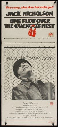 1d419 ONE FLEW OVER THE CUCKOO'S NEST Aust daybill '75 Jack Nicholson, Milos Forman classic!