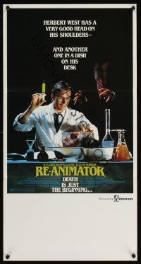 1d440 RE-ANIMATOR Aust daybill '85 great image of mad scientist with severed head in bowl!
