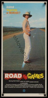 1d446 ROAD GAMES Aust daybill '81 completely different full-length image of Jamie Lee Curtis!