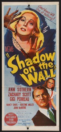 1d454 SHADOW ON THE WALL Aust daybill '49 film noir, Ann Sothern who will stop at nothing!