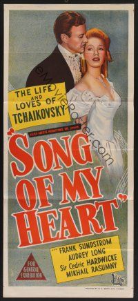 1d468 SONG OF MY HEART Aust daybill '48 romantic biography of Russian composer Tchaikovsky!