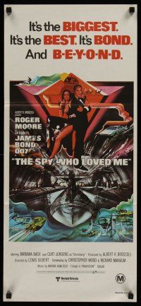 1d472 SPY WHO LOVED ME Aust daybill '77 art of Roger Moore as James Bond by Bob Peak!