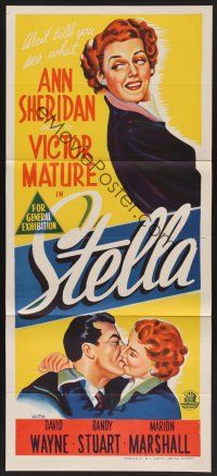 1d477 STELLA Aust daybill '50 Ann Sheridan & Victor Mature's family must find their uncle's body!