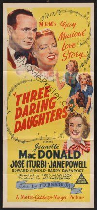 1d500 THREE DARING DAUGHTERS Aust daybill '48 Jeanette MacDonald, Jane Powell, Jose Iturbi