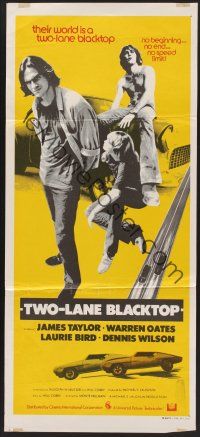 1d516 TWO-LANE BLACKTOP Aust daybill '71 James Taylor, Warren Oates, Laurie Bird, no speed limit!