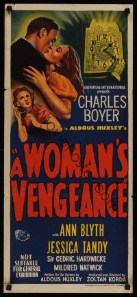 1d540 WOMAN'S VENGEANCE Aust daybill '47 Charles Boyer, Ann Blyth, written by Aldous Huxley!