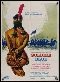 1d006 SOLDIER BLUE Danish '70 wild artwork of naked & bound Native American woman!
