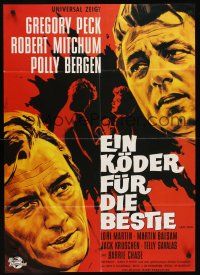 1d063 CAPE FEAR German R80s Gregory Peck, Robert Mitchum, Polly Bergen, classic film noir!
