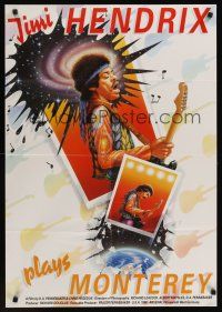 1d119 JIMI PLAYS MONTEREY German '87 Jimi Hendrix, A. Harlin artwork!