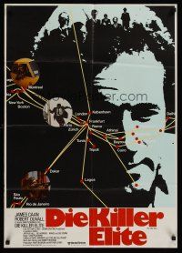 1d121 KILLER ELITE German '76 art of James Caan & map, directed by Sam Peckinpah!