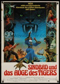 1d162 SINBAD & THE EYE OF THE TIGER German '77 Ray Harryhausen, cool Lettick fantasy art!