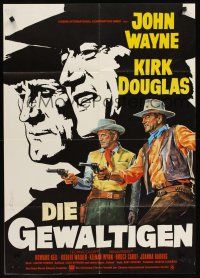 1d183 WAR WAGON German R1974 cowboys John Wayne & Kirk Douglas, western armored stagecoach action!