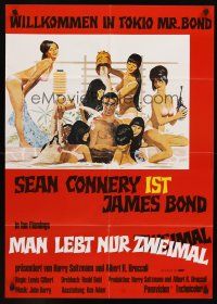 1d198 YOU ONLY LIVE TWICE German R80s art of Sean Connery as Bond w/sexy girls by Robert McGinnis!