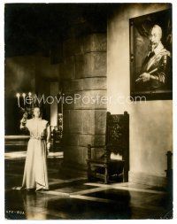 1e686 QUEEN CHRISTINA deluxe 10.5x13.5 still '33 far shot of Greta Garbo walking with candelabra!