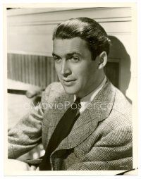 1e625 JAMES STEWART deluxe 10x13 still '30s seated portrait in suit & tie with wry smile!