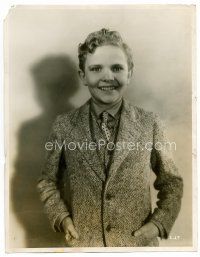 1e645 LEON JANNEY deluxe 11x14 still '20s smiling portrait of the child actor with hands in pockets