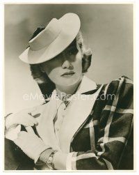 1e666 MIRIAM HOPKINS deluxe 10.75x13.75 still '30s head & shoulders portrait with hat shadowing eyes