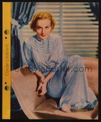 1e108 CAROLE LOMBARD Dixie ice cream premium '30s seated portrait with biography on back!