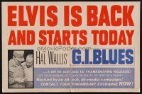 1e026 G.I. BLUES Variety magazine ad '60 Elvis Presley is back and starts today!