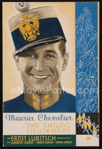 1e187 SMILING LIEUTENANT program '31 cool images of soldier Maurice Chevalier & Claudette Colbert!