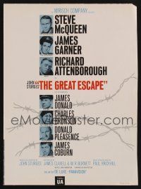 1e054 GREAT ESCAPE promo brochure '63 Steve McQueen, Charles Bronson, John Sturges prison break!