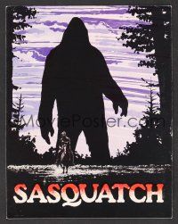 1e055 SASQUATCH promo brochure '78 cool art & images of men searching for Bigfoot in the woods!