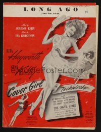 1e761 COVER GIRL sheet music '44 sexiest full-length Rita Hayworth, Long Ago & Far Away!