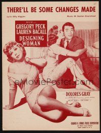 1e768 DESIGNING WOMAN sheet music '57 Gregory Peck, Dolores Gray, There'll Be Some Changes Made!