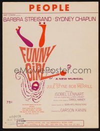 1e780 FUNNY GIRL sheet music '69 Barbra Streisand, Omar Sharif, People!