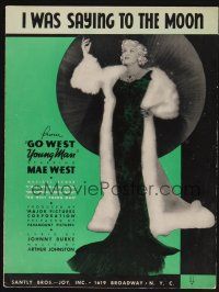 1e784 GO WEST YOUNG MAN sheet music '36 sexy art of Mae West, I Was Saying To The Moon!