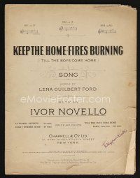 1e806 KEEP THE HOME FIRES BURNING sheet music '14 Till The Boys Come Home, Ford & Ivor Novello!