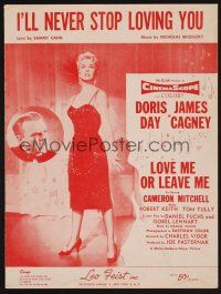 1e815 LOVE ME OR LEAVE ME sheet music '55 Doris Day as Ruth Etting, I'll Never Stop Loving You!