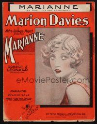 1e820 MARIANNE sheet music '29 art of pretty Marion Davies in title role!