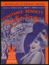 1e829 MOULIN ROUGE sheet music '34 sexy Constance Bennett as twins, Boulevard of Broken Dreams!