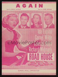 1e856 ROAD HOUSE sheet music '48 Ida Lupino & Cornel Wilde, Again!