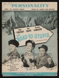 1e857 ROAD TO UTOPIA sheet music '46 Bob Hope, sexy Dorothy Lamour & Bing Crosby, Personality!