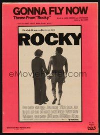 1e858 ROCKY laminated sheet music '77 Sylvester Stallone, Talia Shire, Gonna Fly Now!