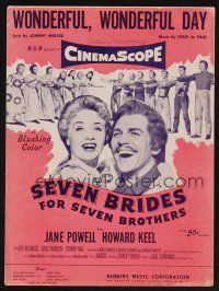1e866 SEVEN BRIDES FOR SEVEN BROTHERS sheet music '54 Jane Powell & Keel, Wonderful, Wonderful Dayl