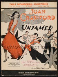 1e908 UNTAMED sheet music '29 young dancing Joan Crawford, That Wonderful Something!