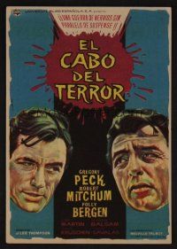 1e307 CAPE FEAR Spanish herald '62 Gregory Peck, Robert Mitchum, Polly Bergen, classic film noir!