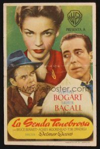 1e314 DARK PASSAGE Spanish herald '49 great close up of Humphrey Bogart & sexy Lauren Bacall!