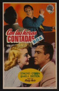 1e313 D.O.A. Spanish herald '50 Edmond O'Brien, Pamela Britton, classic film noir!