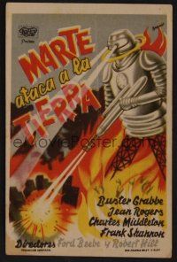 1e319 FLASH GORDON'S TRIP TO MARS Spanish herald '47 different Baneo art of robot destroying city!