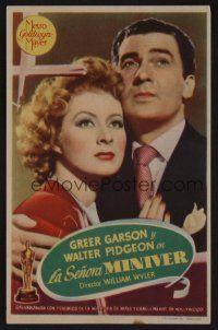1e363 MRS. MINIVER Spanish herald '42 Greer Garson, Walter Pidgeon, directed by William Wyler!