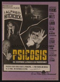 1e373 PSYCHO Spanish herald '60 sexy Janet Leigh, Anthony Perkins, Alfred Hitchcock classic!