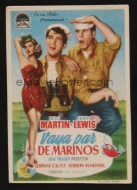 1e377 SAILOR BEWARE Spanish herald '54 Dean Martin & Jerry Lewis, sexy Corinne Calvet, different!