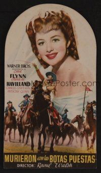 1e389 THEY DIED WITH THEIR BOOTS ON Spanish herald '41 Errol Flynn & Olivia De Havilland!