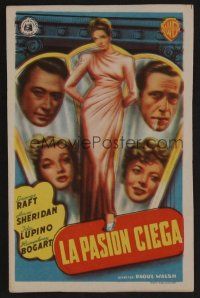 1e390 THEY DRIVE BY NIGHT Spanish herald '40 Humphrey Bogart, George Raft, Ann Sheridan, Ida Lupino
