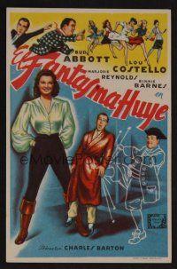 1e391 TIME OF THEIR LIVES Spanish herald '46 Bud Abbott & Lou Costello w/pretty Marjorie Reynolds!