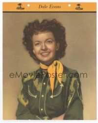 1e114 DALE EVANS Dixie ice cream premium '50s great smiling portrait plus biography on back!